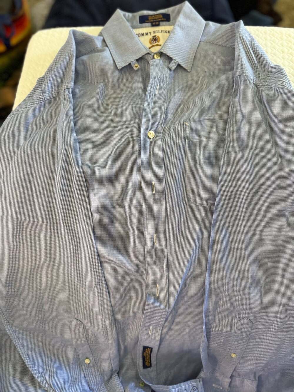 VINTAGE TOMMY HILFIGER
Club Twill Shirt Size 17-35 Blue Cotton